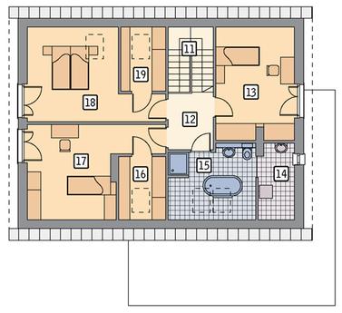 RZUT PODDASZA POW. 64,2 m²