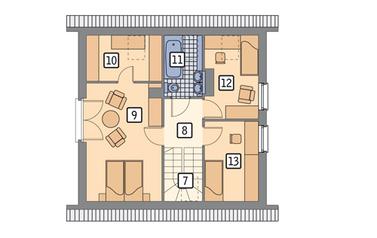 RZUT PODDASZA POW. 39,4 m²